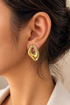 Two-Tone Sculpted Teardrop Earrings