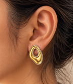 Two-Tone Sculpted Teardrop Earrings