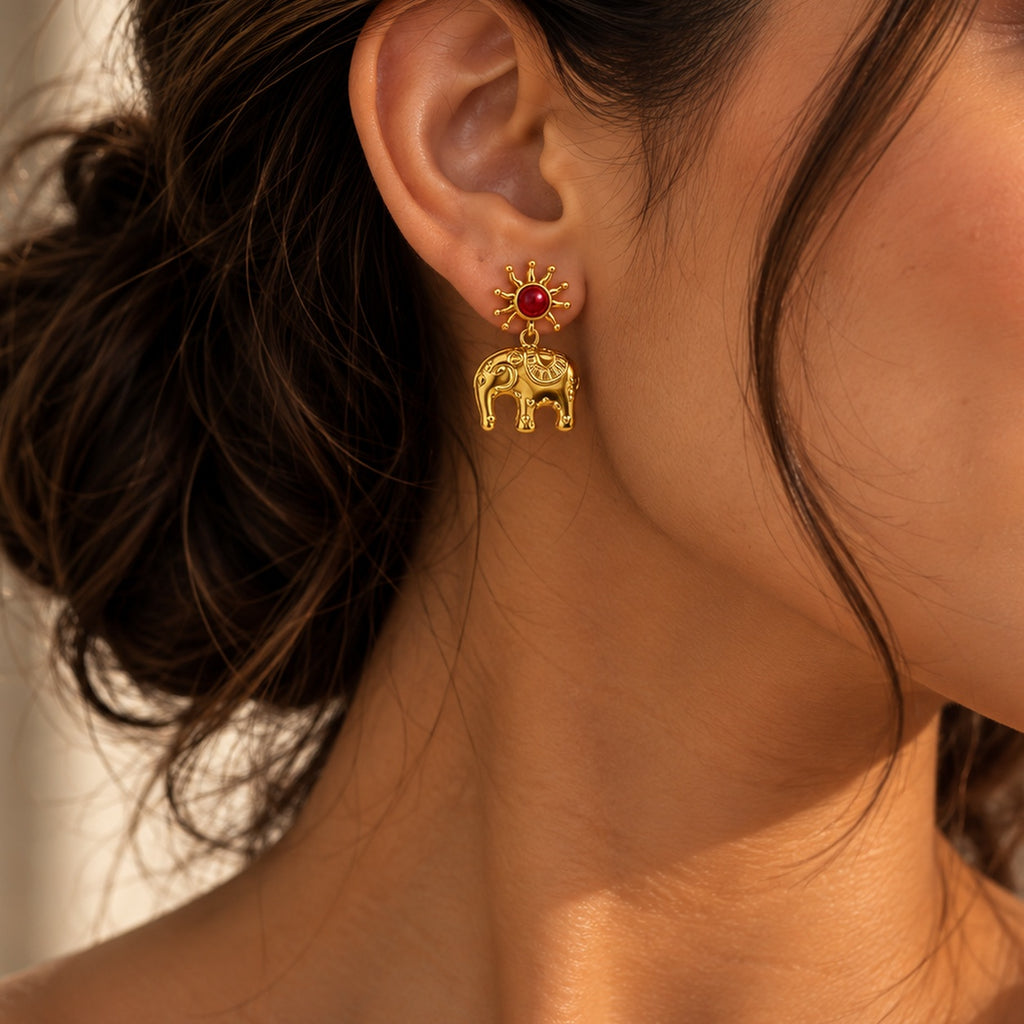 Sunbeam Elephant Drop Earrings