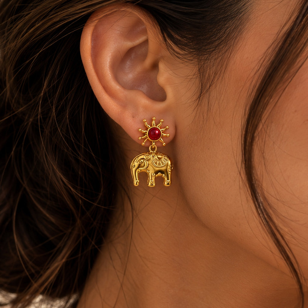 Sunbeam Elephant Drop Earrings