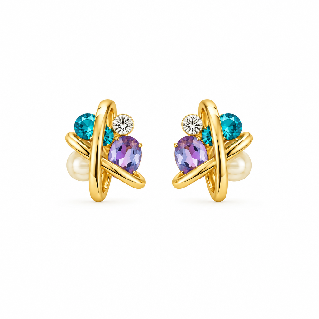 Pastel Gemstone Statement Earrings