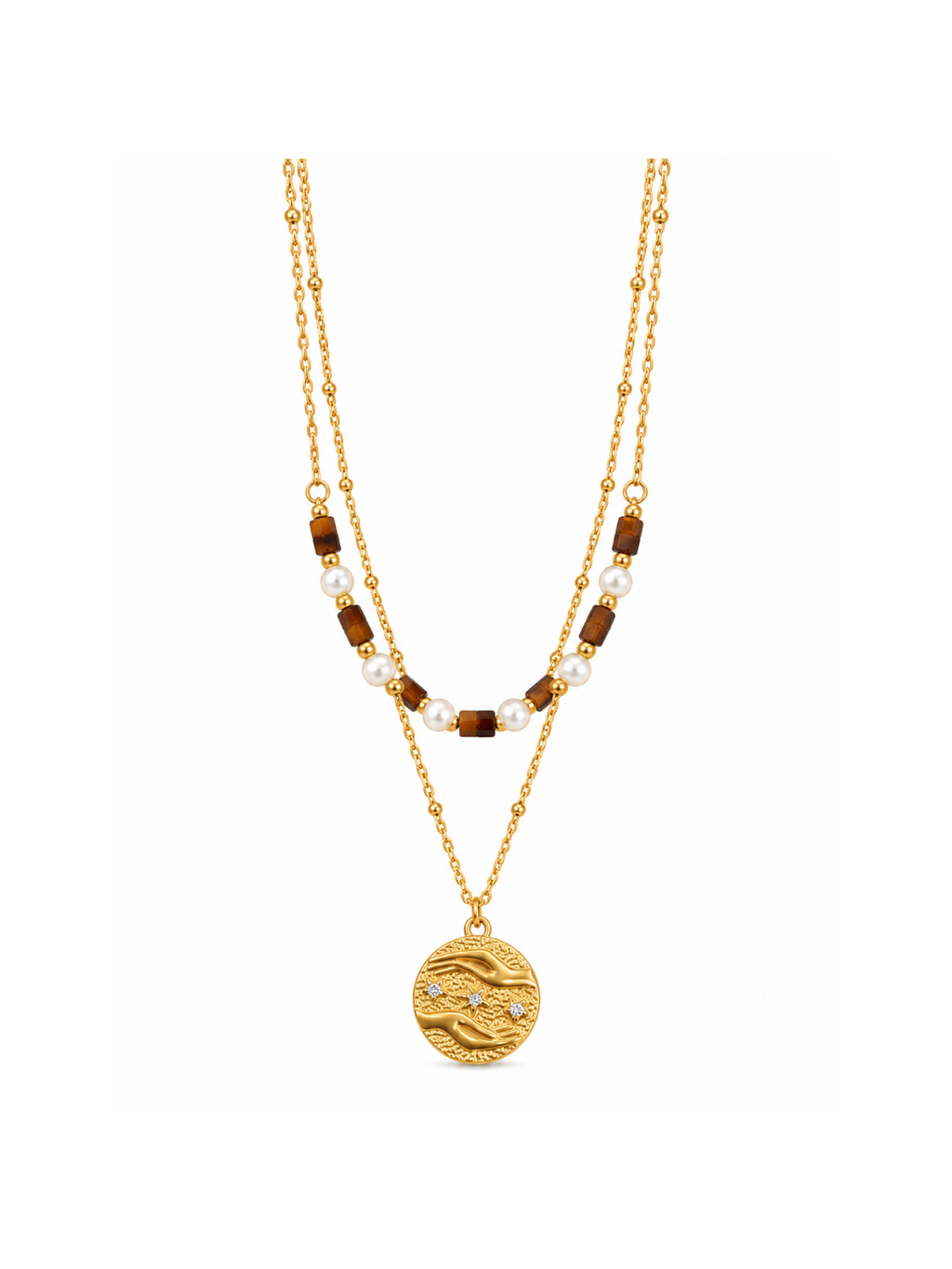 Layered Pearl Bead Necklace