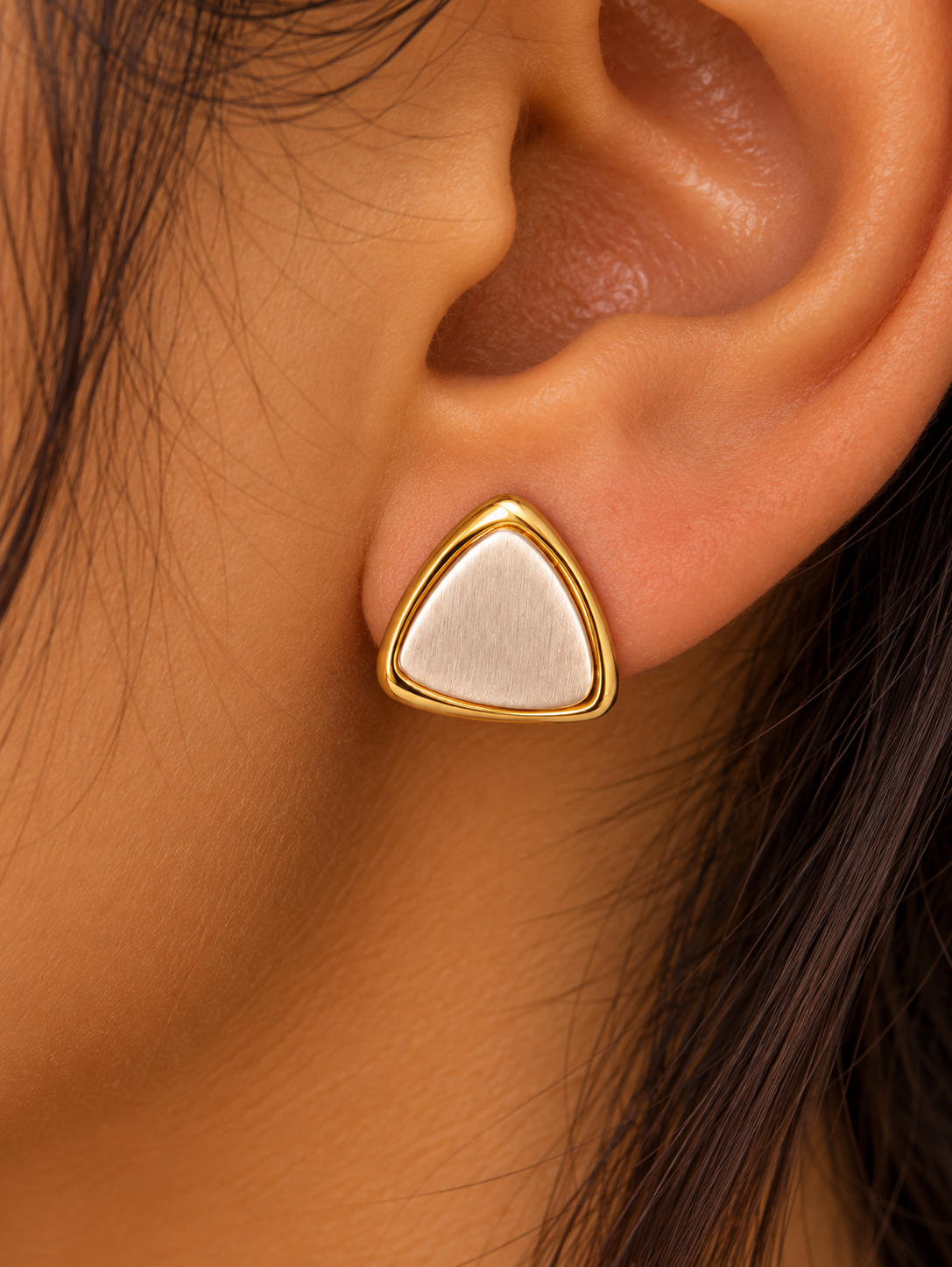 Rose-pink Triangle Studs