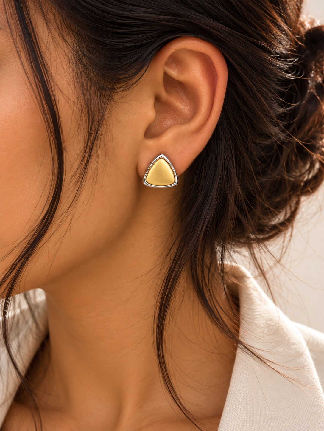 Two-Tone Triangle Studs