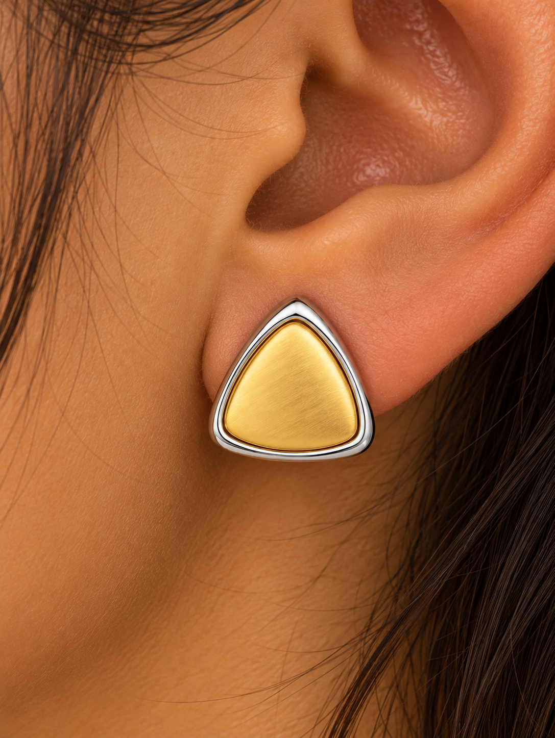 Two-Tone Triangle Studs