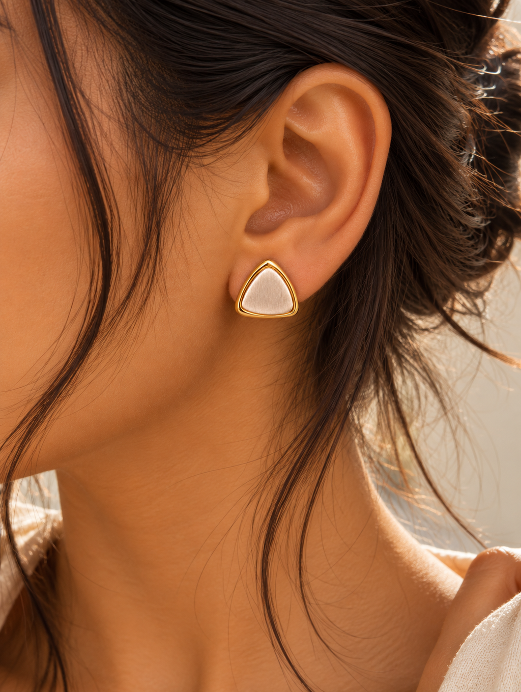 Rose-pink Triangle Studs