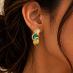 Tricolour Gemstone Earrings