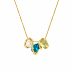 Tricolour Gemstone Gold Necklace