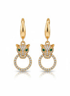 Golden Leopard Hoops
