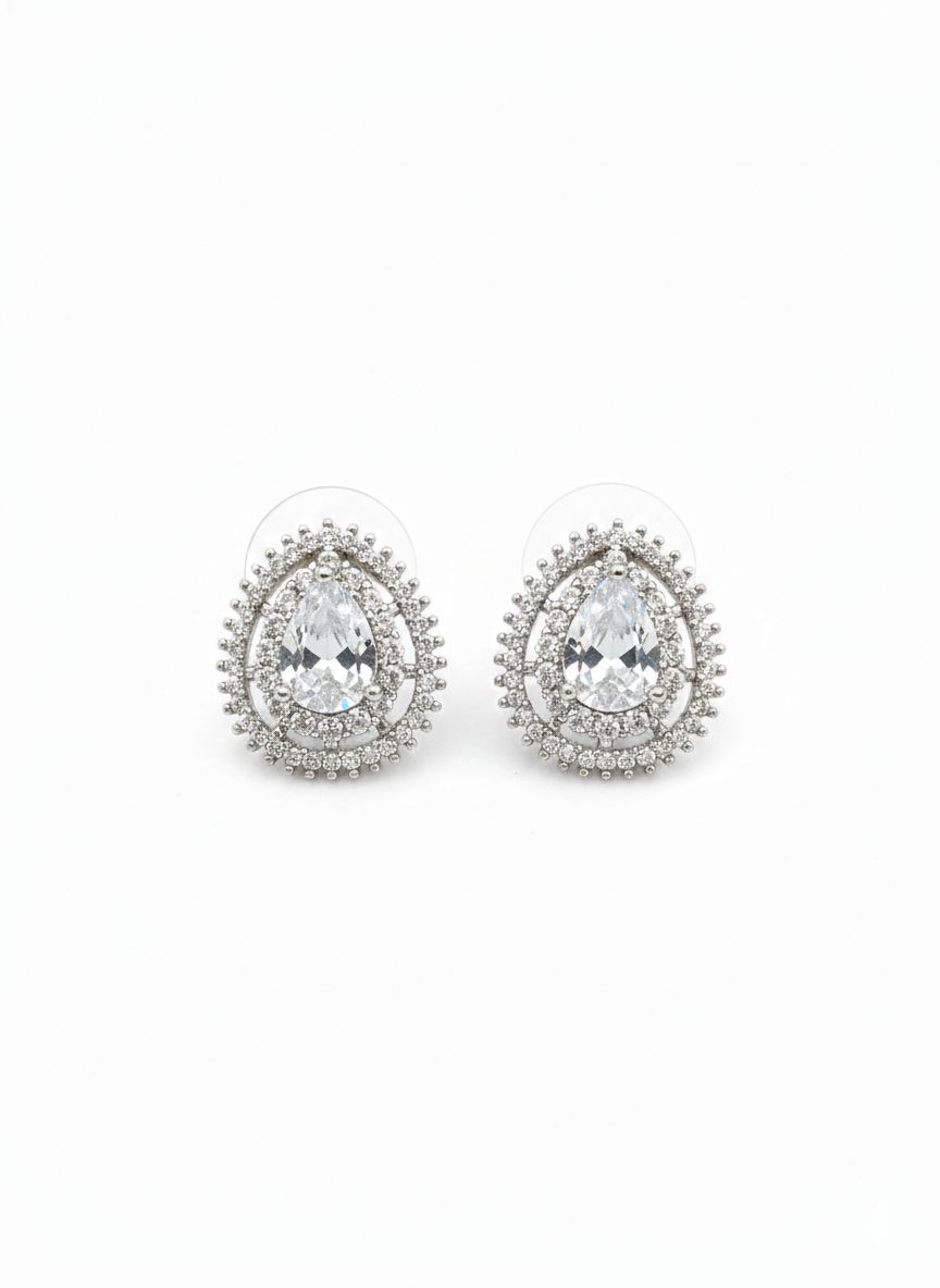 Silver Halo Teardrops