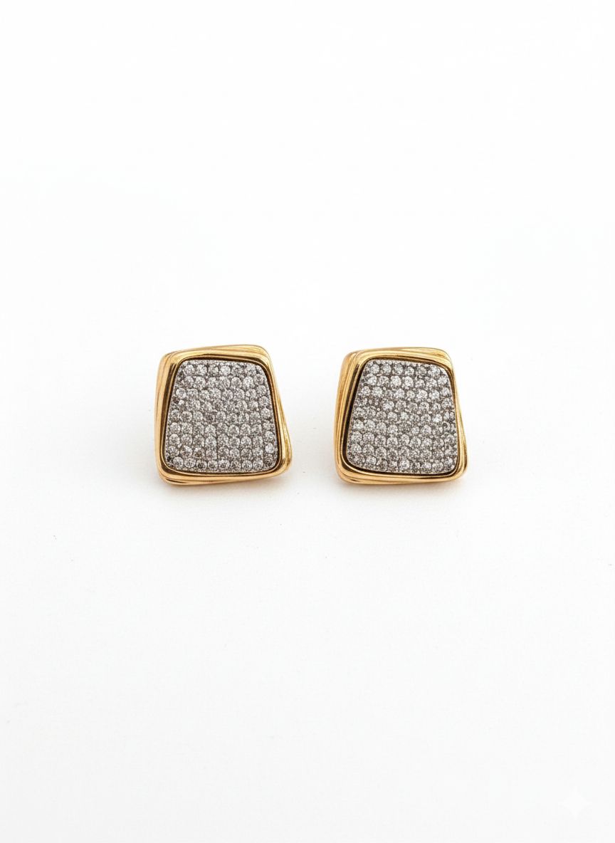 Gilded Pavé Trapezes