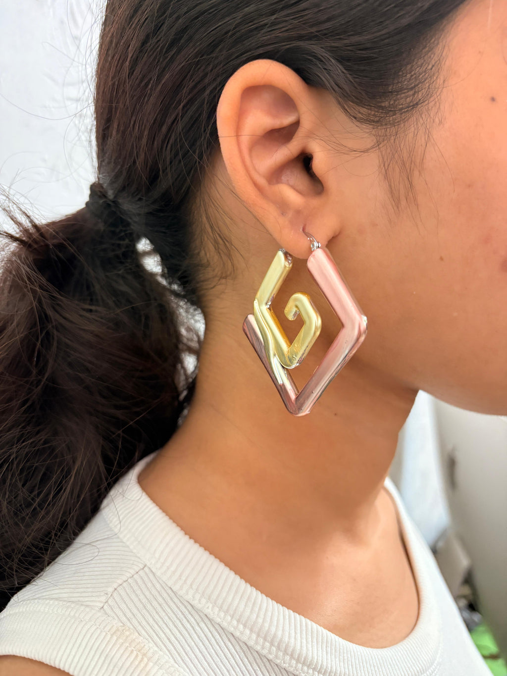 Tri-Tone Artisan Hoops