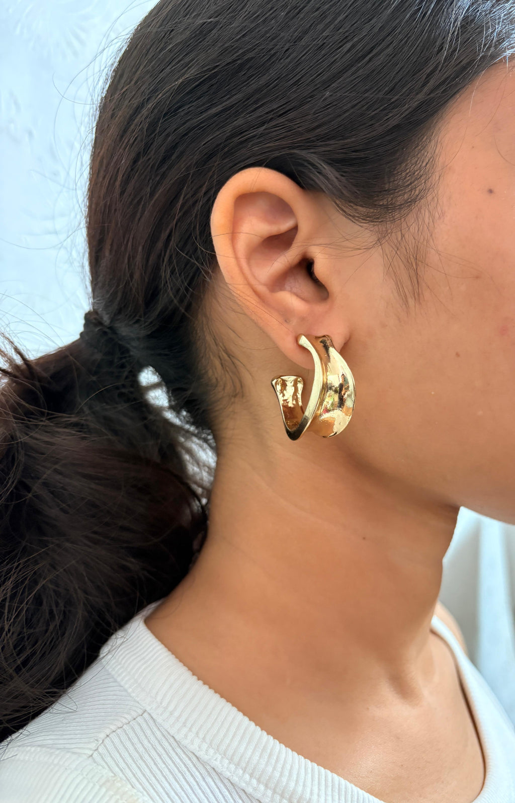 Gilded Concave Statement Hoops