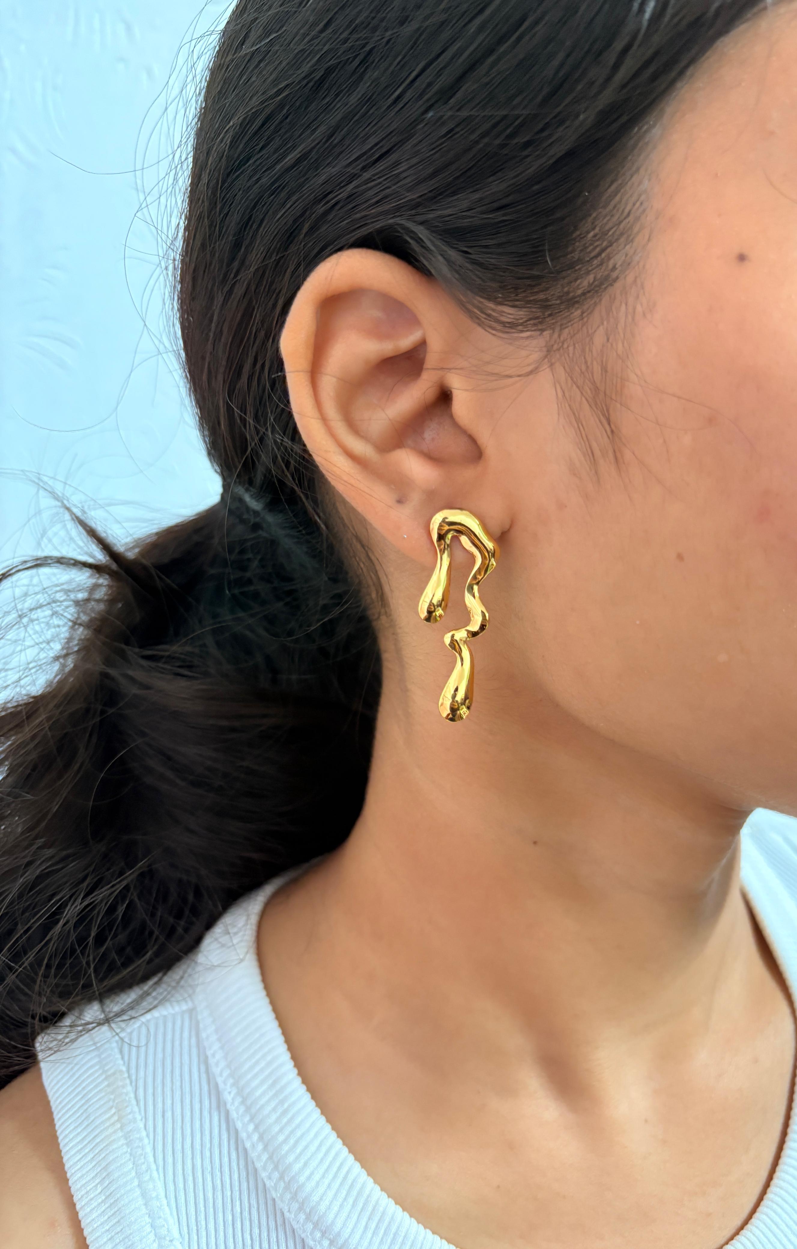 Molten Gold Sculptural Dangles