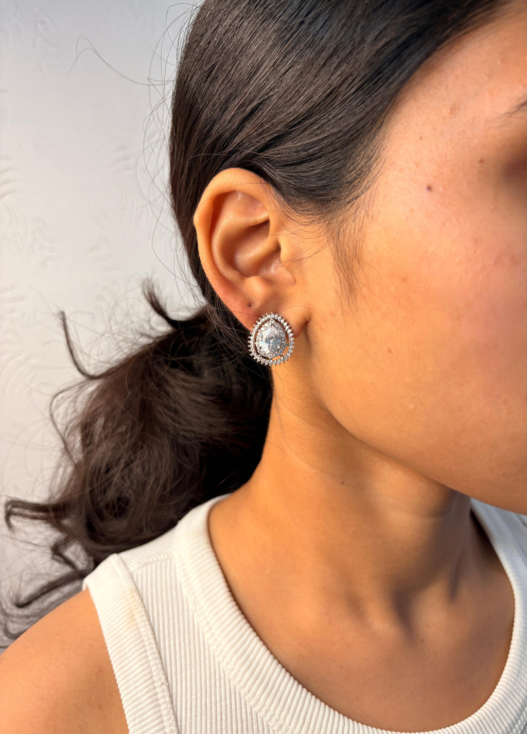 Silver Halo Teardrops