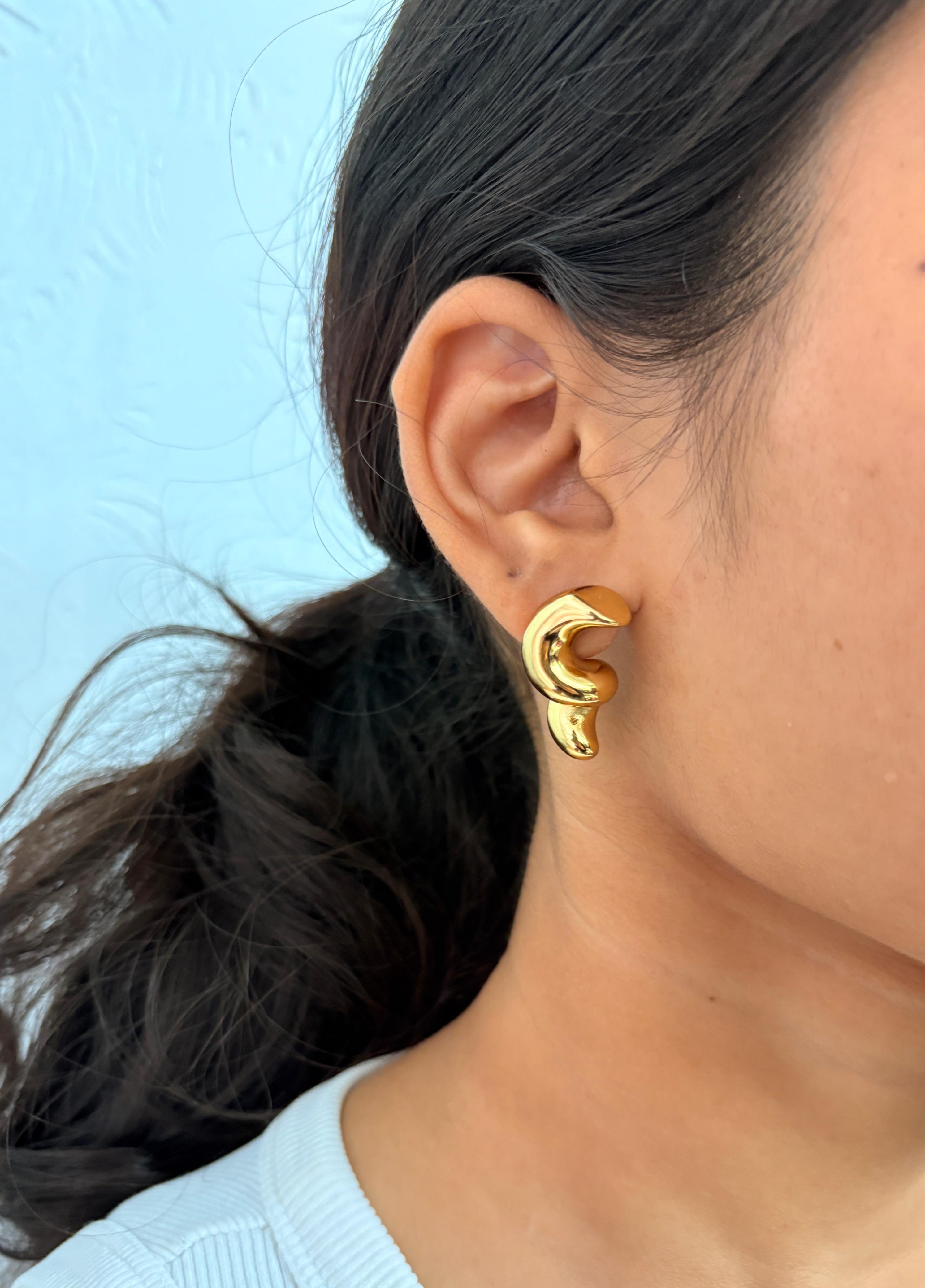 Gilded Molten Helix Studs