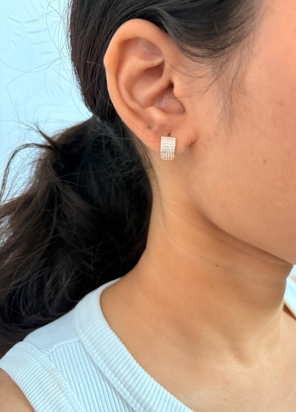 Radiant Pavé Huggies