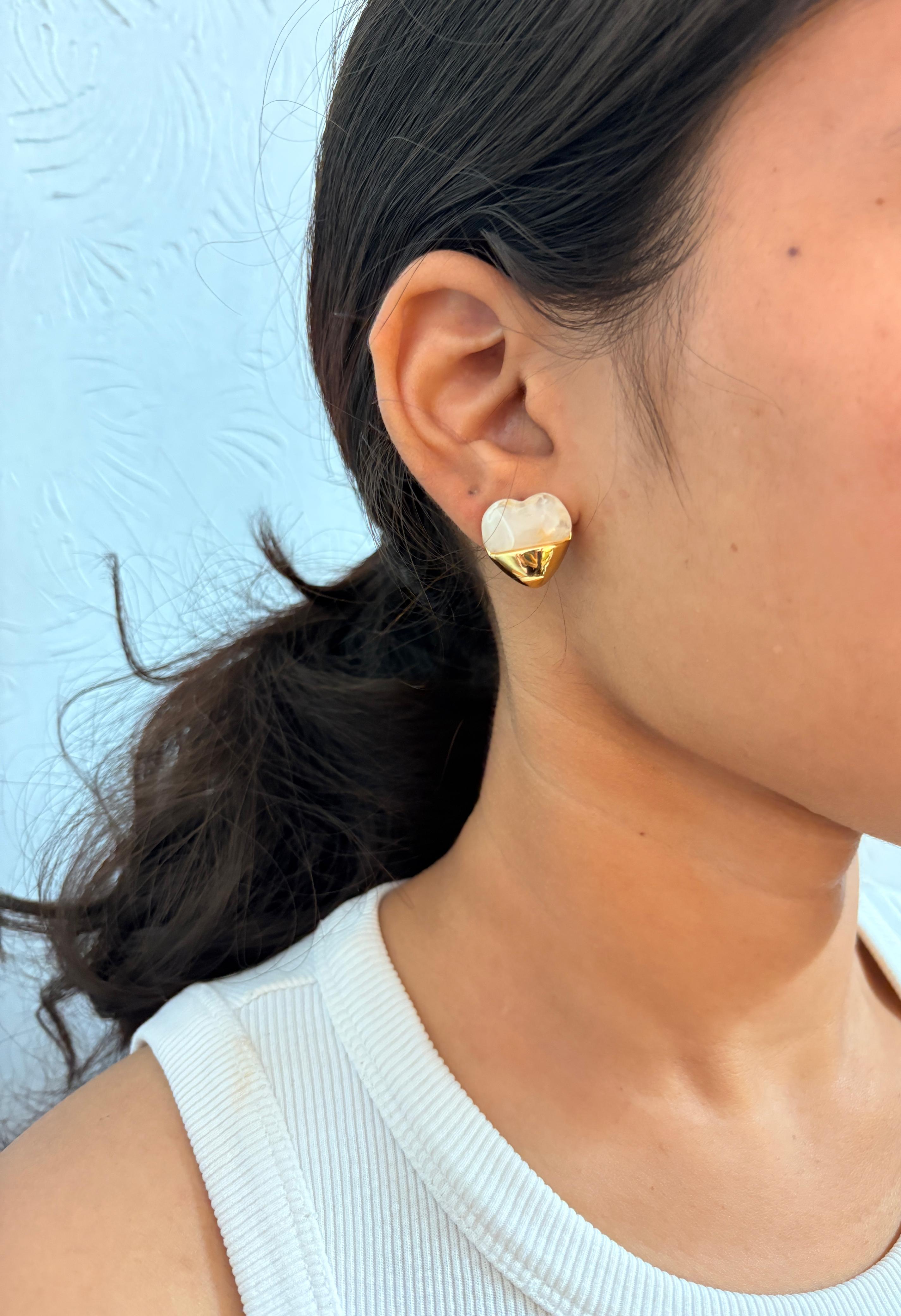 Resin Heart Studs