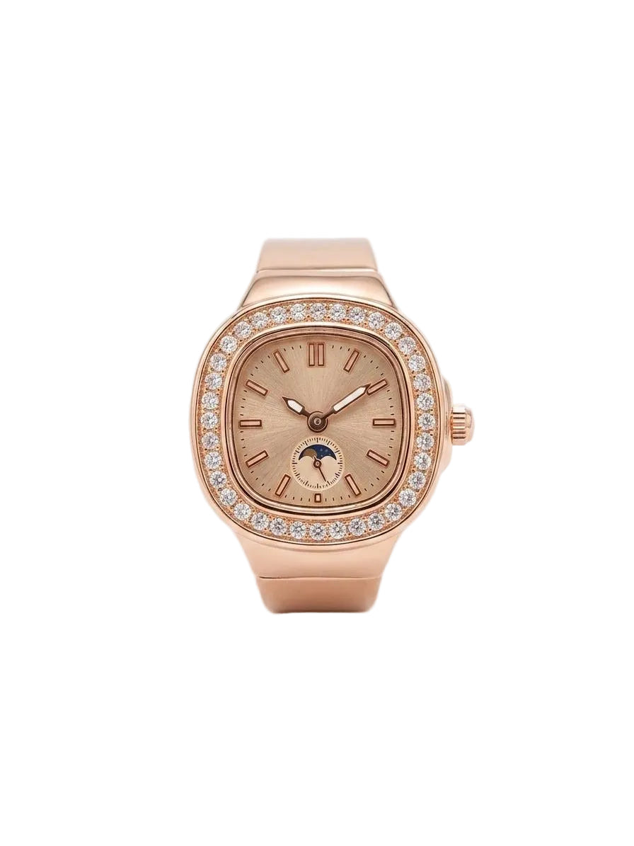 Elegant Moon Phase Ring Watch