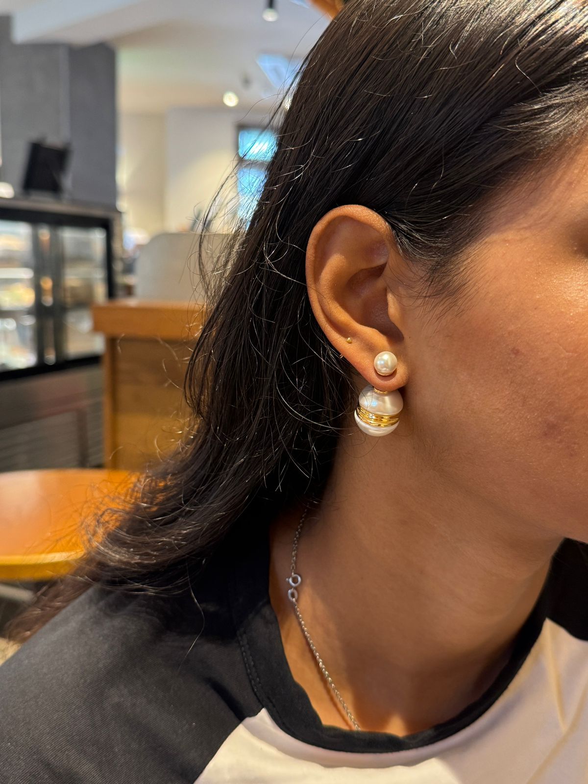 Pearl Dome Stud Earrings