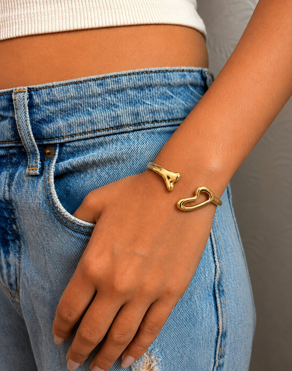 Sculpted Gold Cuff Bracelet
