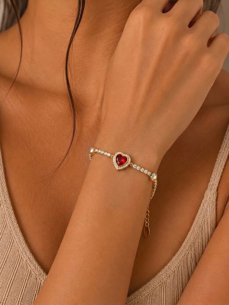 Heart Tennis Bracelet