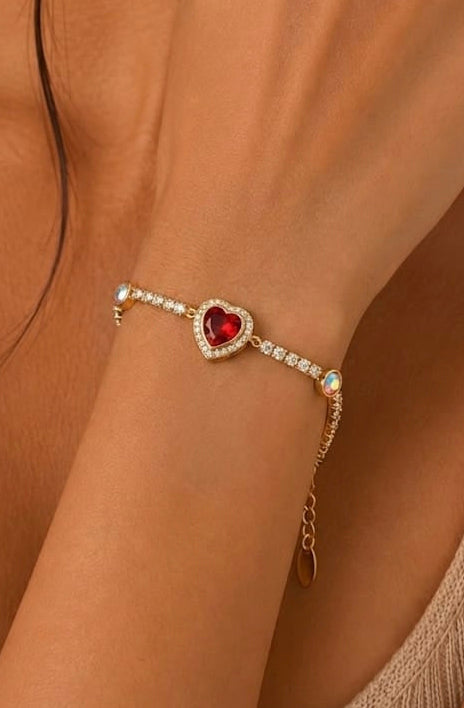 Heart Tennis Bracelet