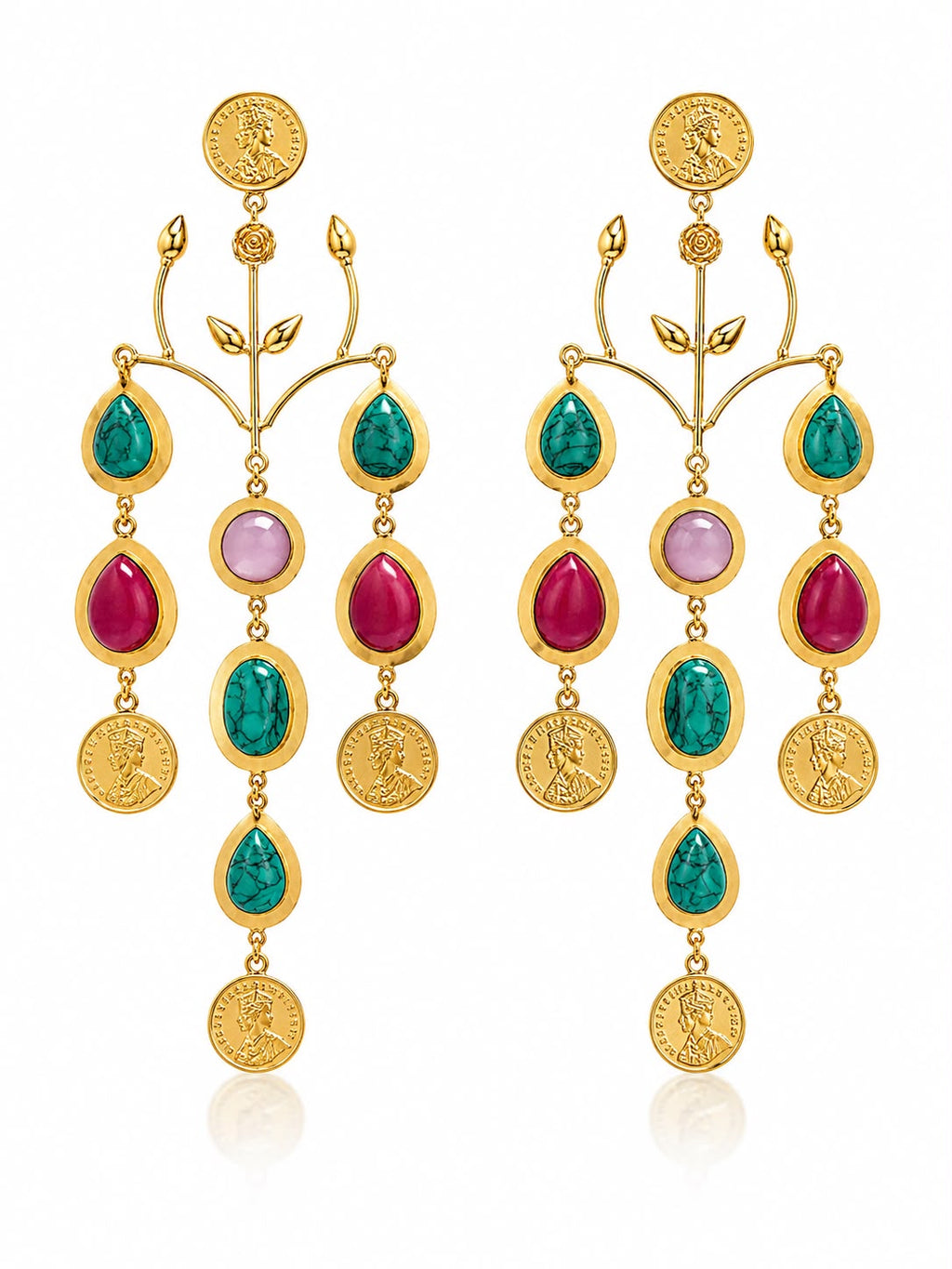 Victoria Coin Lace Stud Earrings