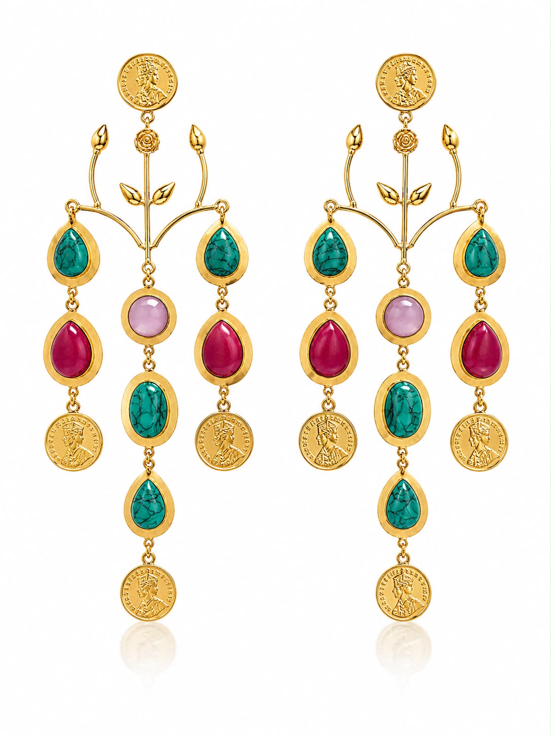 Victoria Coin Lace Stud Earrings