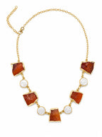 Amber Pearl Mosaic Necklace