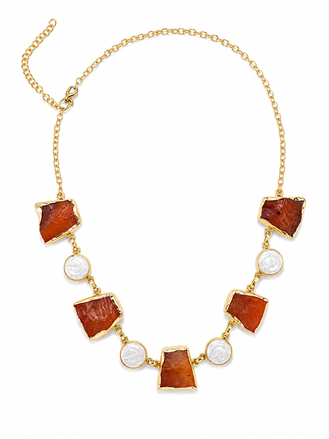 Amber Pearl Mosaic Necklace