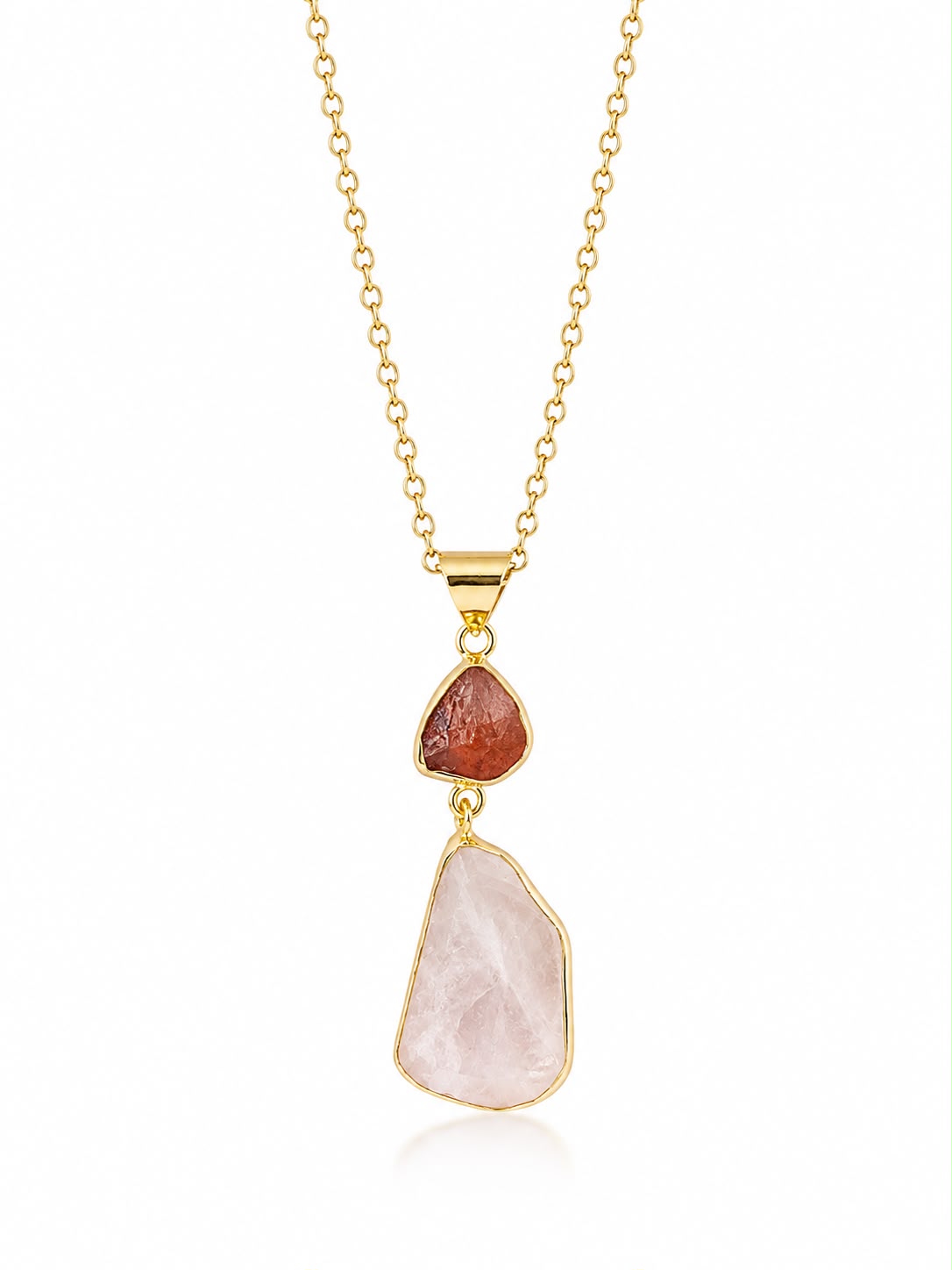 Rose Quartz Drop Pendant Necklace