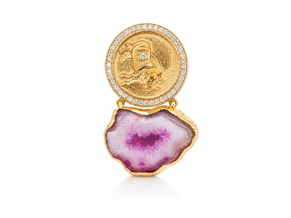 Amethyst Geode Coin Ring