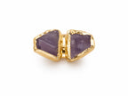 Raw Amethyst Dual Stone Ring