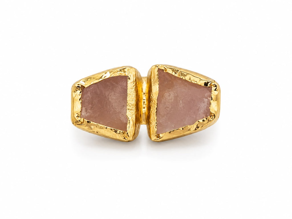 Rose Quartz Dual Stone Ring