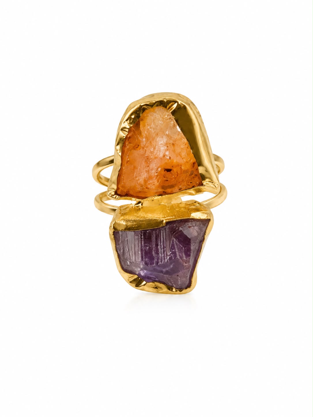 Sunstone & Amethyst Fusion Ring
