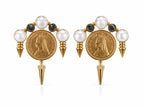 Victoria Pearl Coin Earrings