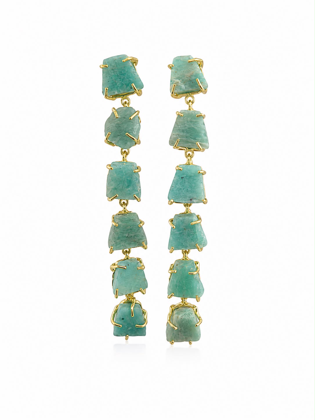 Aqua Cascade Statement Earrings