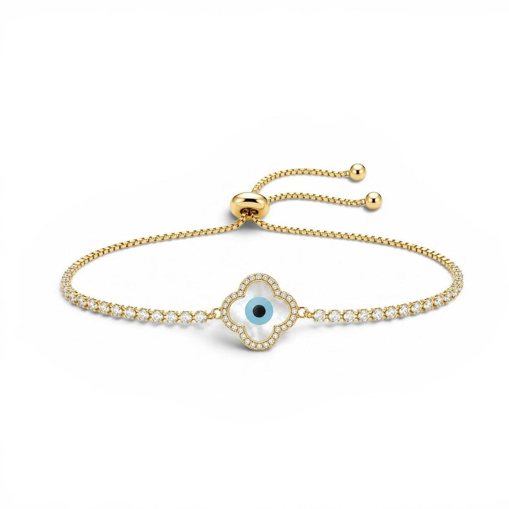 Evil Eye Clover Tennis Bracelet