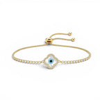 Evil Eye Clover Tennis Bracelet