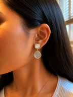 Frosted Crystal Drop Earrings