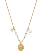 Daisy Pearl Charm Necklace