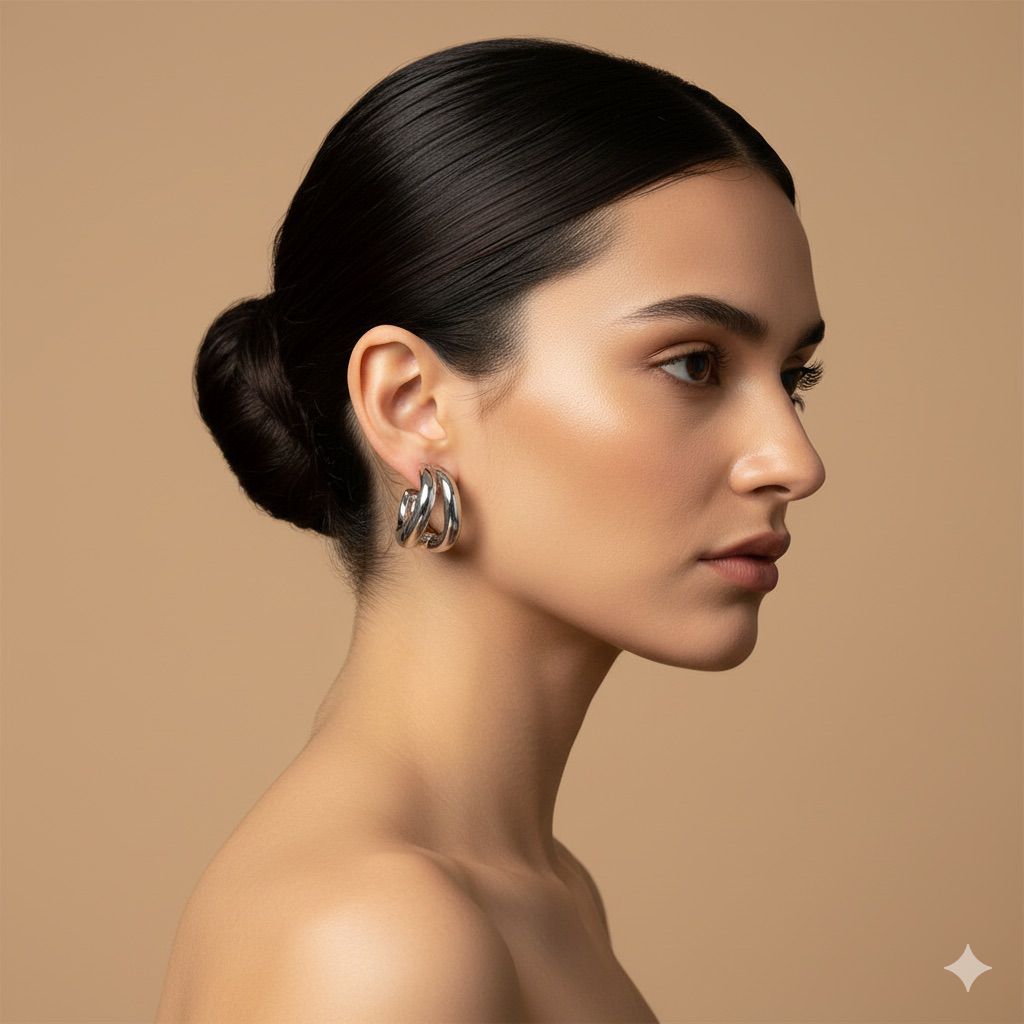 Chunky Silver Twist Hoops