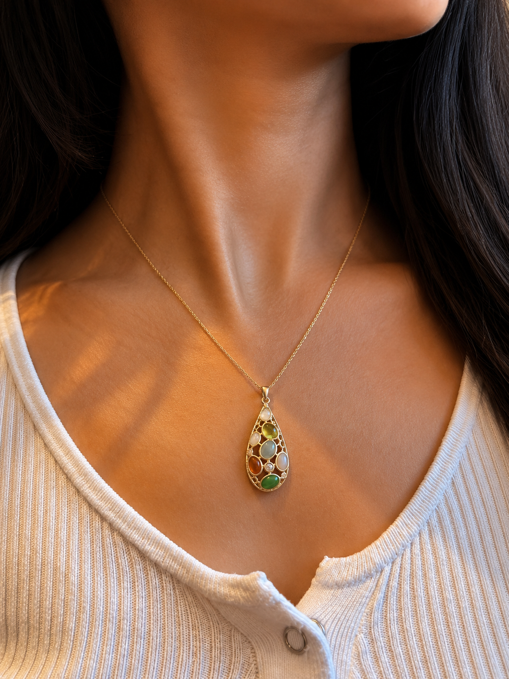 Teardrop Gemstone Pendant