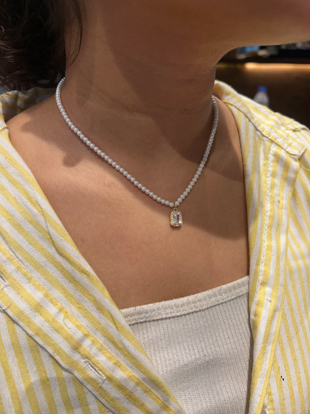 Diamond-Cut Pearl Necklace