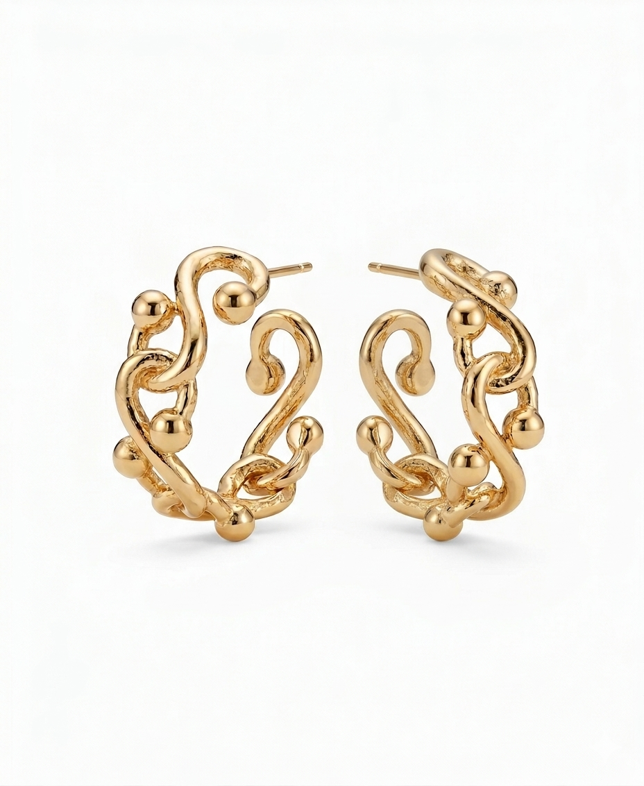Golden Vine Hoops
