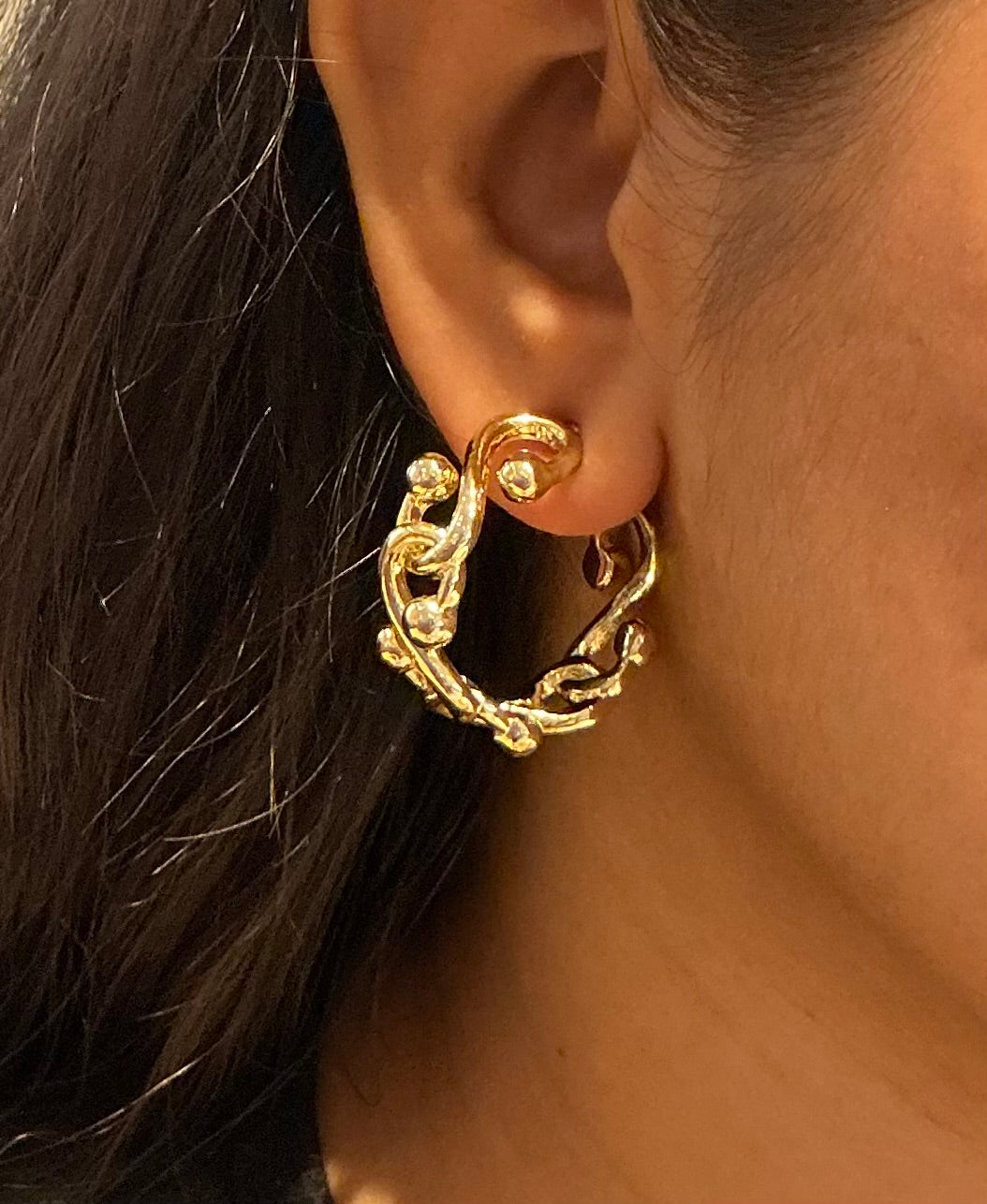 Golden Vine Hoops