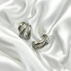 Chunky Silver Twist Hoops