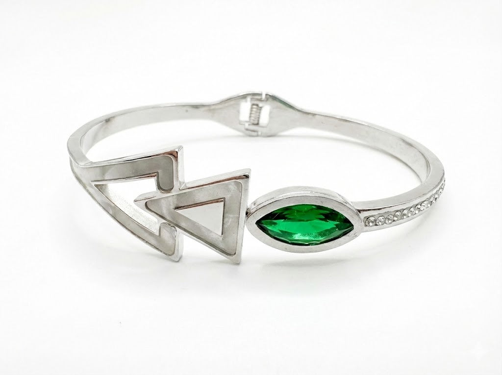 Emerald Marquise Geometric Bangle